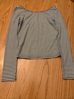 Falechay Striped Long-Sleeve Women’s Top — Gray and White size small